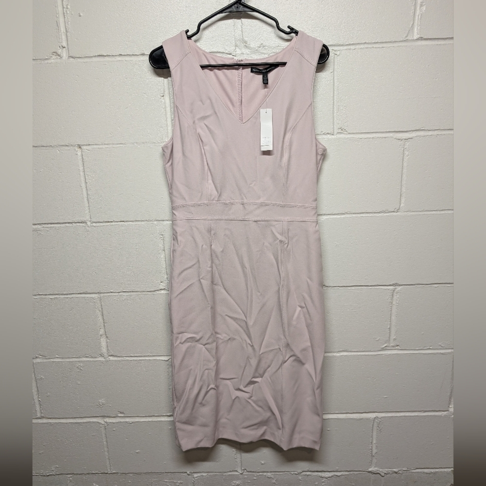 WHBM Pale Wisteria SL Seamed BP Sheath Elegant Pink Sleeveless Dress Size 12 New